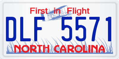 NC license plate DLF5571