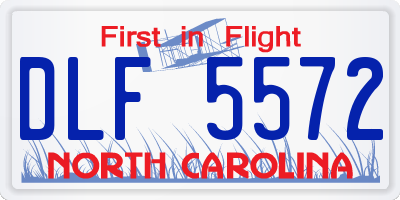 NC license plate DLF5572