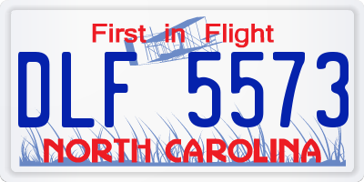 NC license plate DLF5573