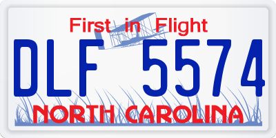 NC license plate DLF5574
