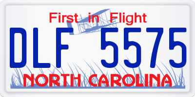 NC license plate DLF5575