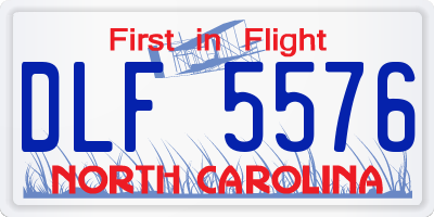 NC license plate DLF5576