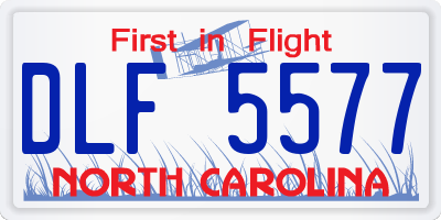 NC license plate DLF5577
