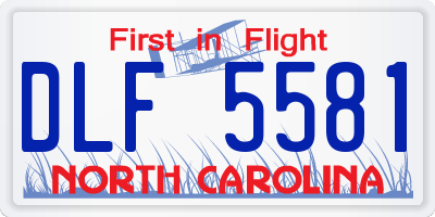 NC license plate DLF5581