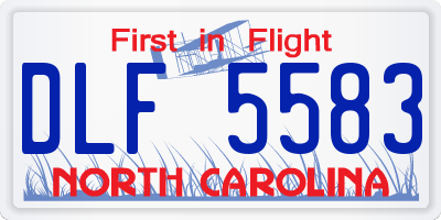 NC license plate DLF5583