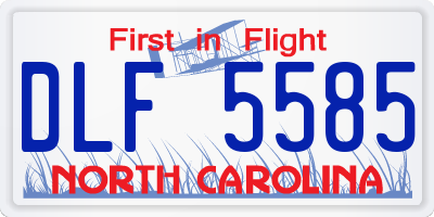 NC license plate DLF5585