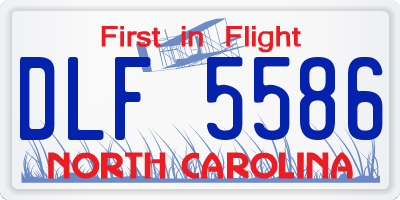 NC license plate DLF5586