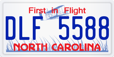 NC license plate DLF5588
