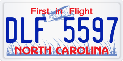 NC license plate DLF5597