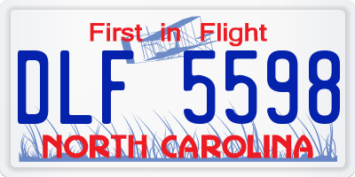 NC license plate DLF5598