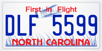NC license plate DLF5599