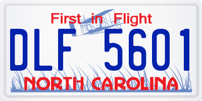 NC license plate DLF5601