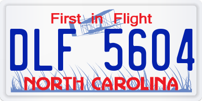 NC license plate DLF5604