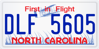 NC license plate DLF5605