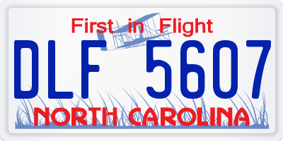 NC license plate DLF5607
