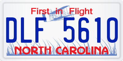 NC license plate DLF5610