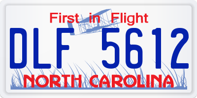 NC license plate DLF5612