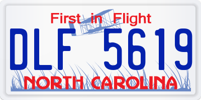 NC license plate DLF5619