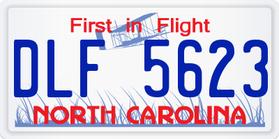 NC license plate DLF5623