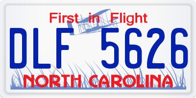 NC license plate DLF5626