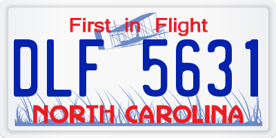 NC license plate DLF5631