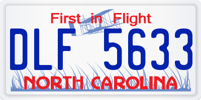 NC license plate DLF5633