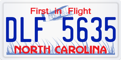 NC license plate DLF5635