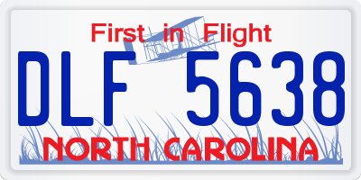 NC license plate DLF5638
