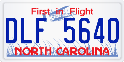 NC license plate DLF5640