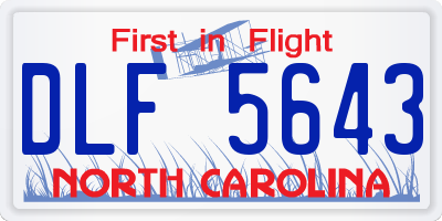 NC license plate DLF5643