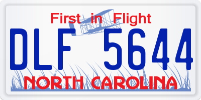 NC license plate DLF5644