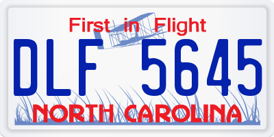NC license plate DLF5645