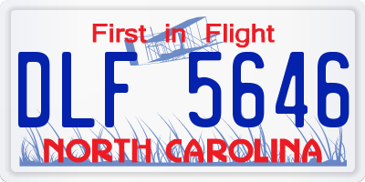 NC license plate DLF5646