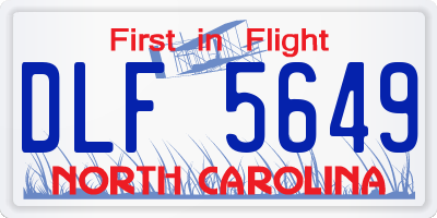 NC license plate DLF5649