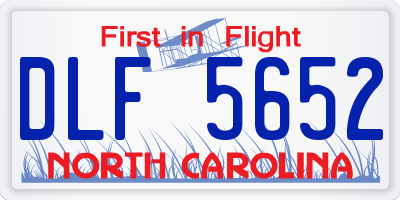 NC license plate DLF5652