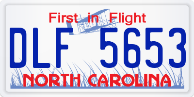 NC license plate DLF5653