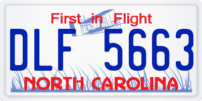 NC license plate DLF5663
