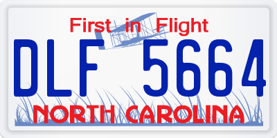 NC license plate DLF5664
