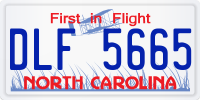 NC license plate DLF5665