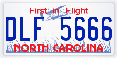 NC license plate DLF5666