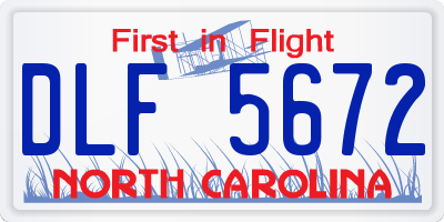 NC license plate DLF5672