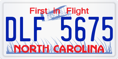 NC license plate DLF5675