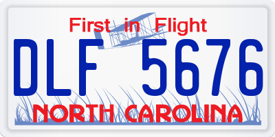 NC license plate DLF5676