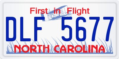 NC license plate DLF5677