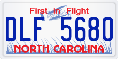 NC license plate DLF5680