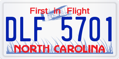 NC license plate DLF5701