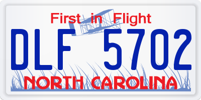 NC license plate DLF5702