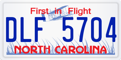 NC license plate DLF5704
