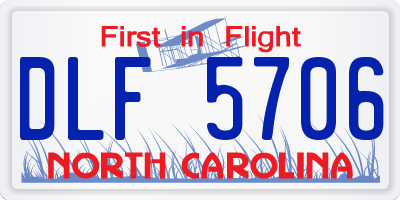 NC license plate DLF5706