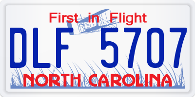NC license plate DLF5707